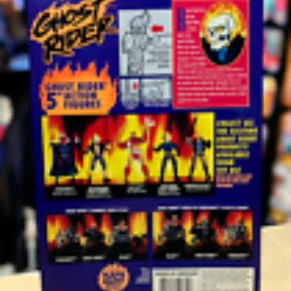 1995 Marvel GHOST RIDER-Flame Glow Features, Exploding Chest & Comic Book-Sealed - Picture 5 of 6